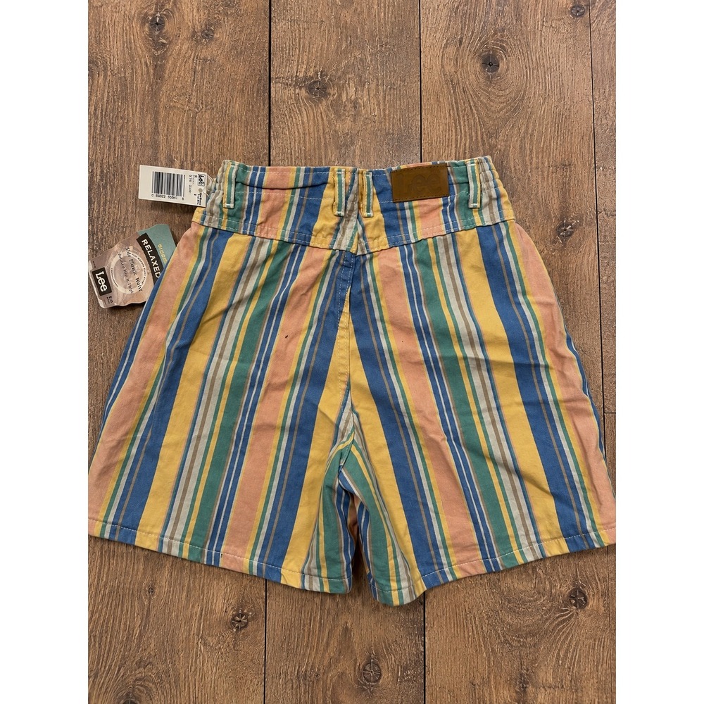 DEADSTOCK Lee Vintage 90s High Waisted Striped Shorts 6P Retro Costal Boho
